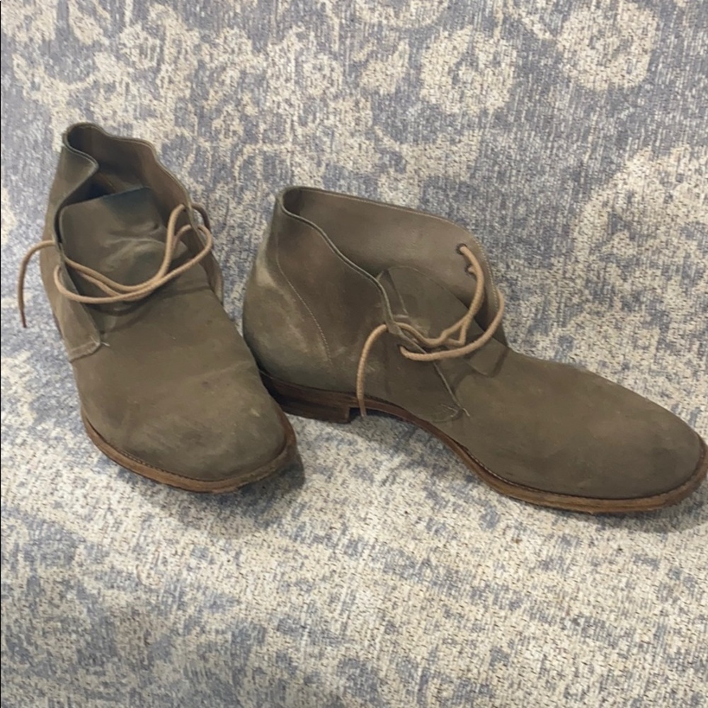 Church’s custom grade chukka boots worn